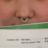 925 Silver Heart Clip-on Earrings Ear Cuff Nose Ring for Women