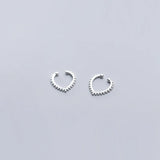 925 Silver Heart Clip-on Earrings Ear Cuff Nose Ring for Women