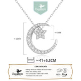 925 Silver Moon&Star Pendant Necklace Love Gift For Women