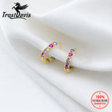 925 Silver Zircon Clip Earrings Geometric Women Jewelry