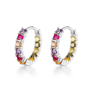 925 Silver Zircon Clip Earrings Geometric Women Jewelry