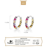 925 Silver Zircon Clip Earrings Geometric Women Jewelry