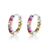 925 Silver Zircon Clip Earrings Geometric Women Jewelry