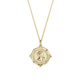 Trusta Coin Necklace 925 Silver Pendant Charm Solid Women Head Emboss Necklace