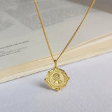 Trusta Coin Necklace 925 Silver Pendant Charm Solid Women Head Emboss Necklace