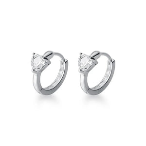 925 Silver Love Heart CZ Ear Cuff Clip Earring