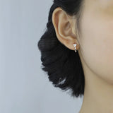 925 Silver Love Heart CZ Ear Cuff Clip Earring