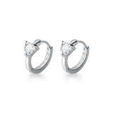 925 Silver Love Heart CZ Ear Cuff Clip Earring