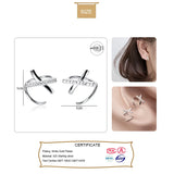 925 Silver X Letter CZ Ear Bones Ring DS2489
