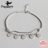 925 Silver Double Layer Tassel Chain Bracelet For Women
