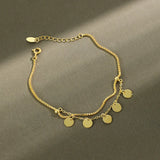 925 Silver Double Layer Tassel Chain Bracelet For Women