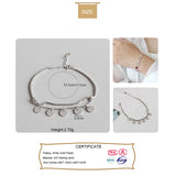 925 Silver Double Layer Tassel Chain Bracelet For Women