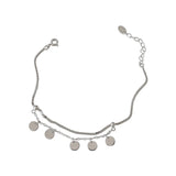 925 Silver Double Layer Tassel Chain Bracelet For Women