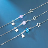 925 Silver Star Crystal Bracelet Birthday Gift DS2377