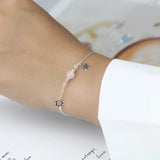 925 Silver Star Crystal Bracelet Birthday Gift DS2377