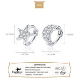 925 Silver Hoop Moon Star Ear Cuff Clip Earrings For Women