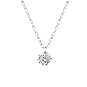 925 Sterling Silver Round CZ Pendant Necklace For Women - DS2104