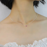 925 Sterling Silver Round CZ Pendant Necklace For Women - DS2104