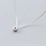 925 Sterling Silver Round CZ Pendant Necklace For Women - DS2104