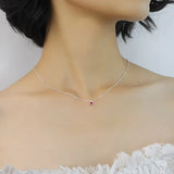 925 Sterling Silver Round CZ Pendant Necklace For Women - DS2104