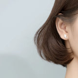 925 Sterling Silver Pink Kitten Kat Stud Earring Asymmetrical