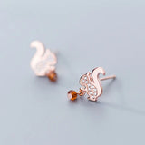 925 Silver Squirrel CZ Earring For Women Wedding Gift