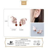 925 Silver Squirrel CZ Earring For Women Wedding Gift