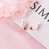 925 Silver Squirrel CZ Earring For Women Wedding Gift