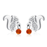925 Silver Squirrel CZ Earring For Women Wedding Gift