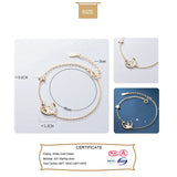 925 Silver Unicorn Stars Moon CZ Bracelet For Women Gift