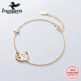 925 Silver Unicorn Stars Moon CZ Bracelet For Women Gift