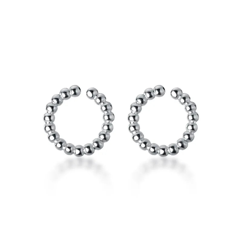 Trusta Minimalist 925 Silver Twist Clip On Earrings Without Piercing
