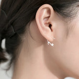 Trusta 925 Silver Asymmetric Cat Stud Earrings For Women Girls Kids