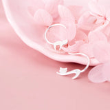Trusta 925 Silver Asymmetric Cat Stud Earrings For Women Girls Kids