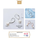 925 Sterling Silver Pearl Hoop Earrings For Women Wedding Gift