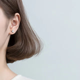 925 Silver Polygon Stud Earring Minimalist Style Gift DA902