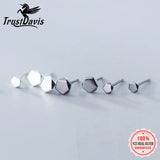 925 Silver Polygon Stud Earring Minimalist Style Gift DA902