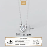 Trusta Women Necklace 925 Sterling Silver Heart CZ Pendant Choker Necklace