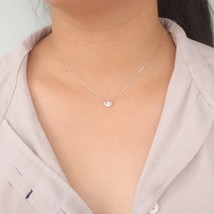 Trusta Women Necklace 925 Sterling Silver Heart CZ Pendant Choker Necklace