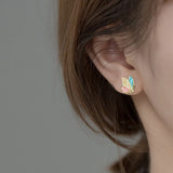 925 Silver Butterfly Stud Earrings Wedding Party Jewelry