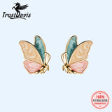 925 Silver Butterfly Stud Earrings Wedding Party Jewelry