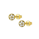 Real 925 Sterling Silver CZ Stud Earrings for Women