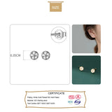 Real 925 Sterling Silver CZ Stud Earrings for Women