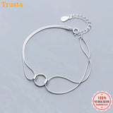 Trustdavis 925 Solid Silver Double Layer Round Bracelet Women Gift DA321