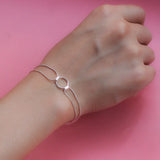 Trustdavis 925 Solid Silver Double Layer Round Bracelet Women Gift DA321