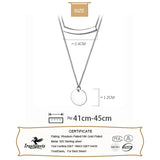 Trustdavis 925 Solid Silver Double Layer Round Pipe Necklace