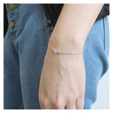Trustdavis 925 Silver Round CZ Bracelet for Women Gift