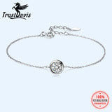 Trustdavis 925 Silver Round CZ Bracelet for Women Gift