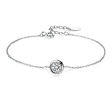 Trustdavis 925 Silver Round CZ Bracelet for Women Gift