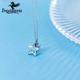 Trustdavis 925 Solid Sterling Silver Star Pendant Short Necklace For Women